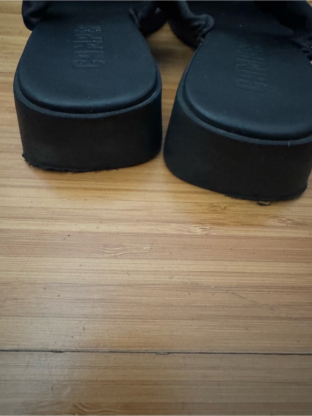 Camper Black Ruffle Slide Sandals - Picture 2 of 4